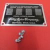 NEW 1937 1938 1939 Ford original type firewall patent data plate