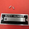NEW 1935 Ford body number plate