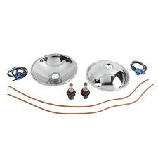 1933-34 Ford headlamp reflector kit w/ quartz halogen sockets and bulbs